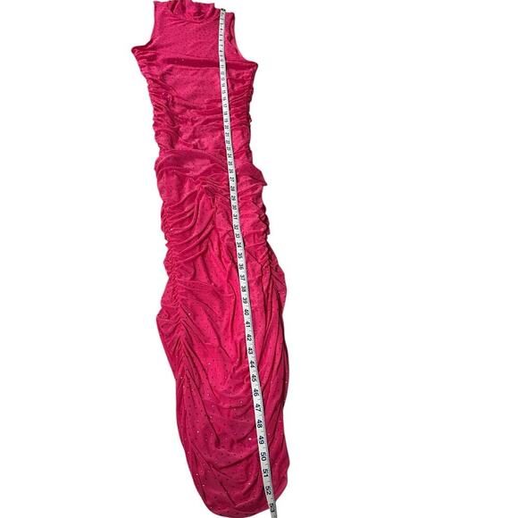 REVOLVE AFRM Sleeveless Sequin Long Dress Bodycon Barbie Pink Size Small NWT - Picture 7 of 7